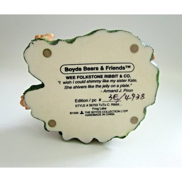VTG Boyds Bears Wee Folkstone "TuTu C. Ribbit Frog Lake" #36703 Ballerina 1999 - Picture 5 of 7
